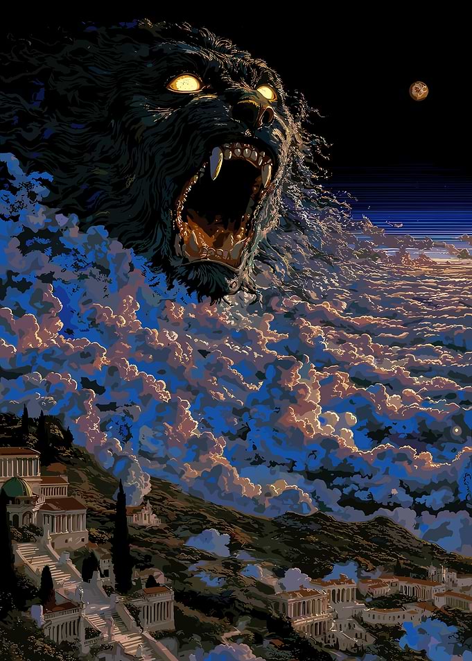 Roaring Beast Above Ancient City