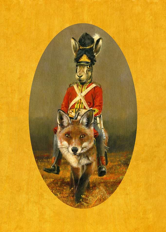 Fox And Hare Napoleonic Cavalry On Gold