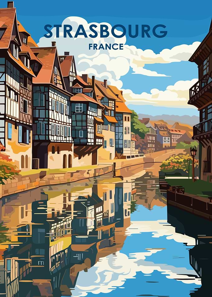 Strasbourg, France Travel Poster