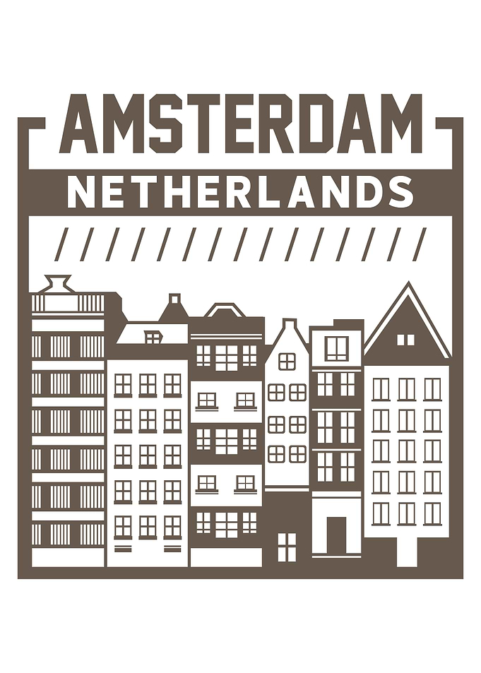 Amsterdam Netherlands Cityscape Illustration