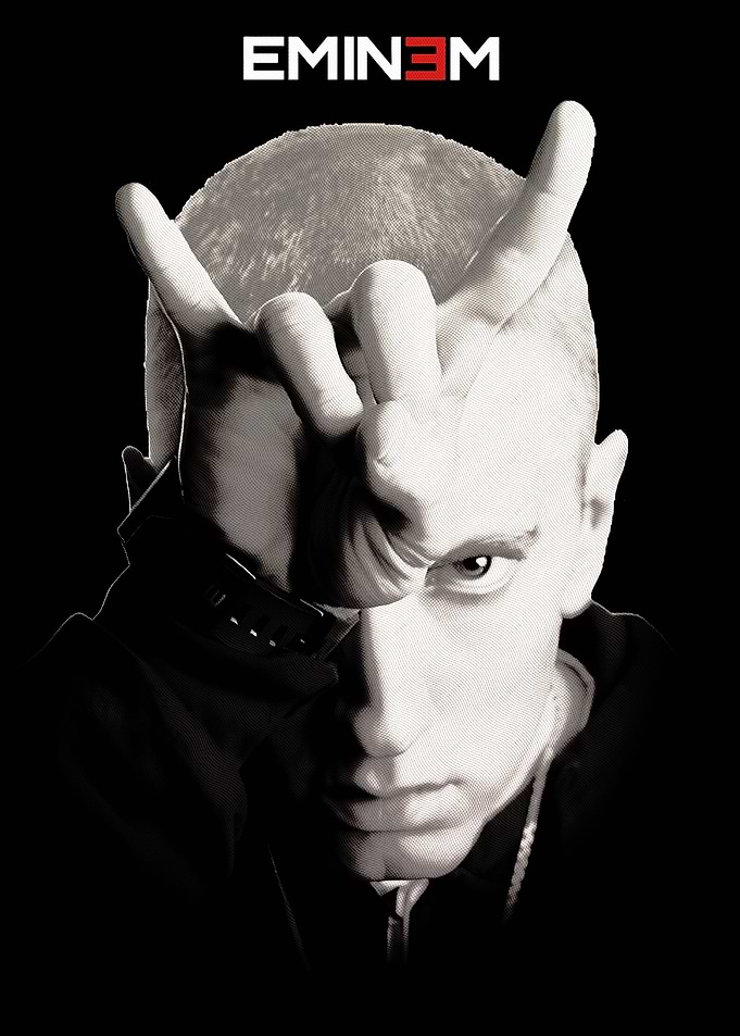 Eminem Portrait Black and White