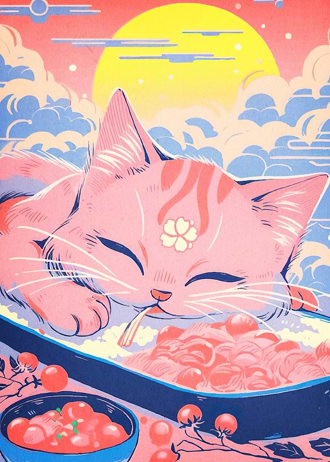 Dreamy Cat Cherry Blossom