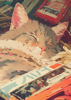 Cozy Dreams of a Sleeping Cat