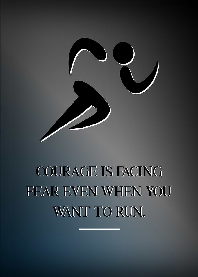 Courage Inspirational Running Art
