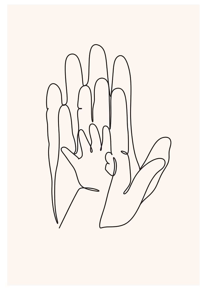 Family Hands Line Art