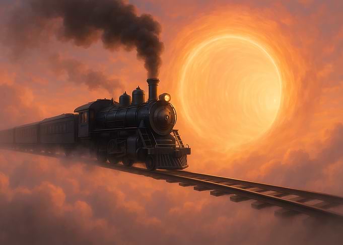Steam Train Through the Sunset Gateway