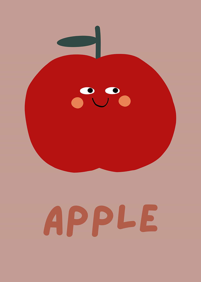 Cute Apple Illustration