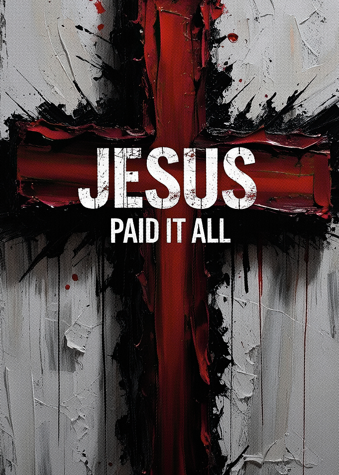 Jesus Paid It All Cross Art