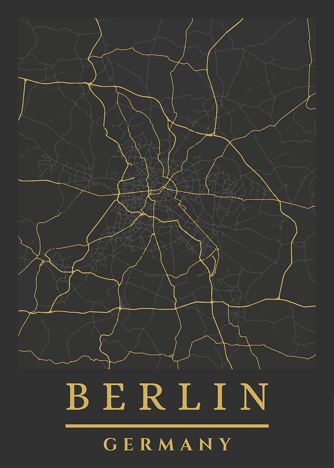 Berlin, Germany Map Art