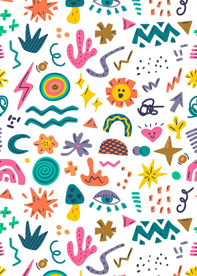 Colorful Abstract Pattern on White Background