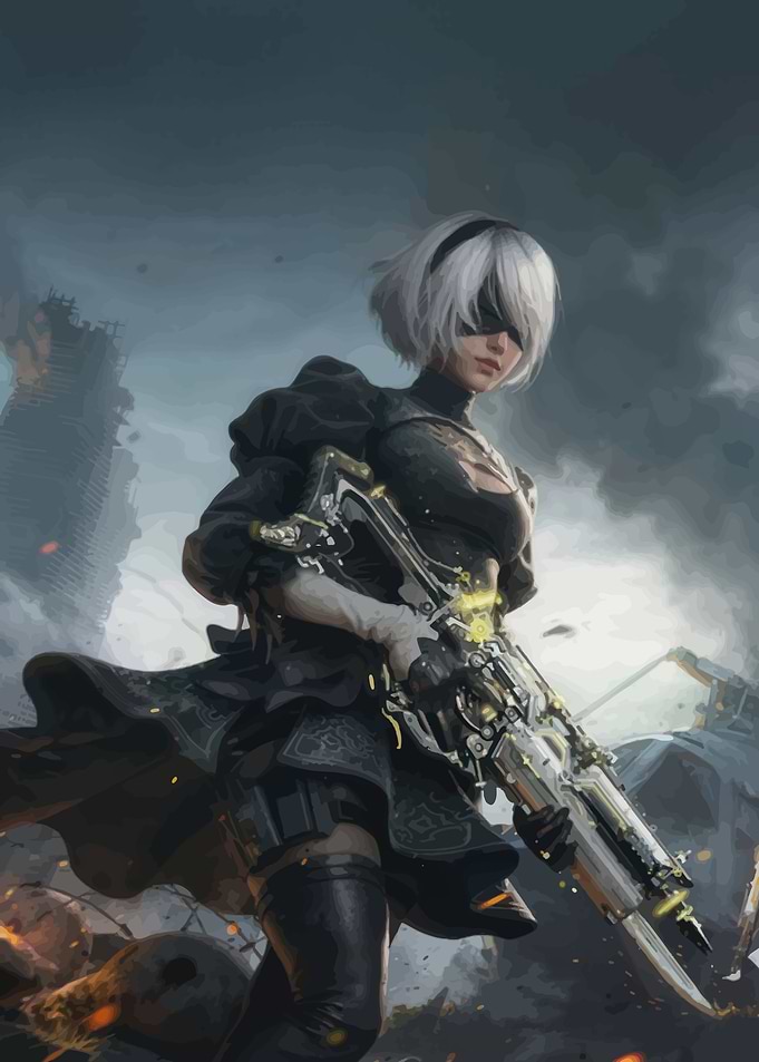 2B Nier Automata Digital Art
