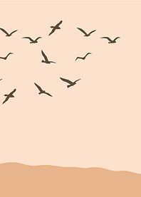 Birds Flying Over Land Illustration