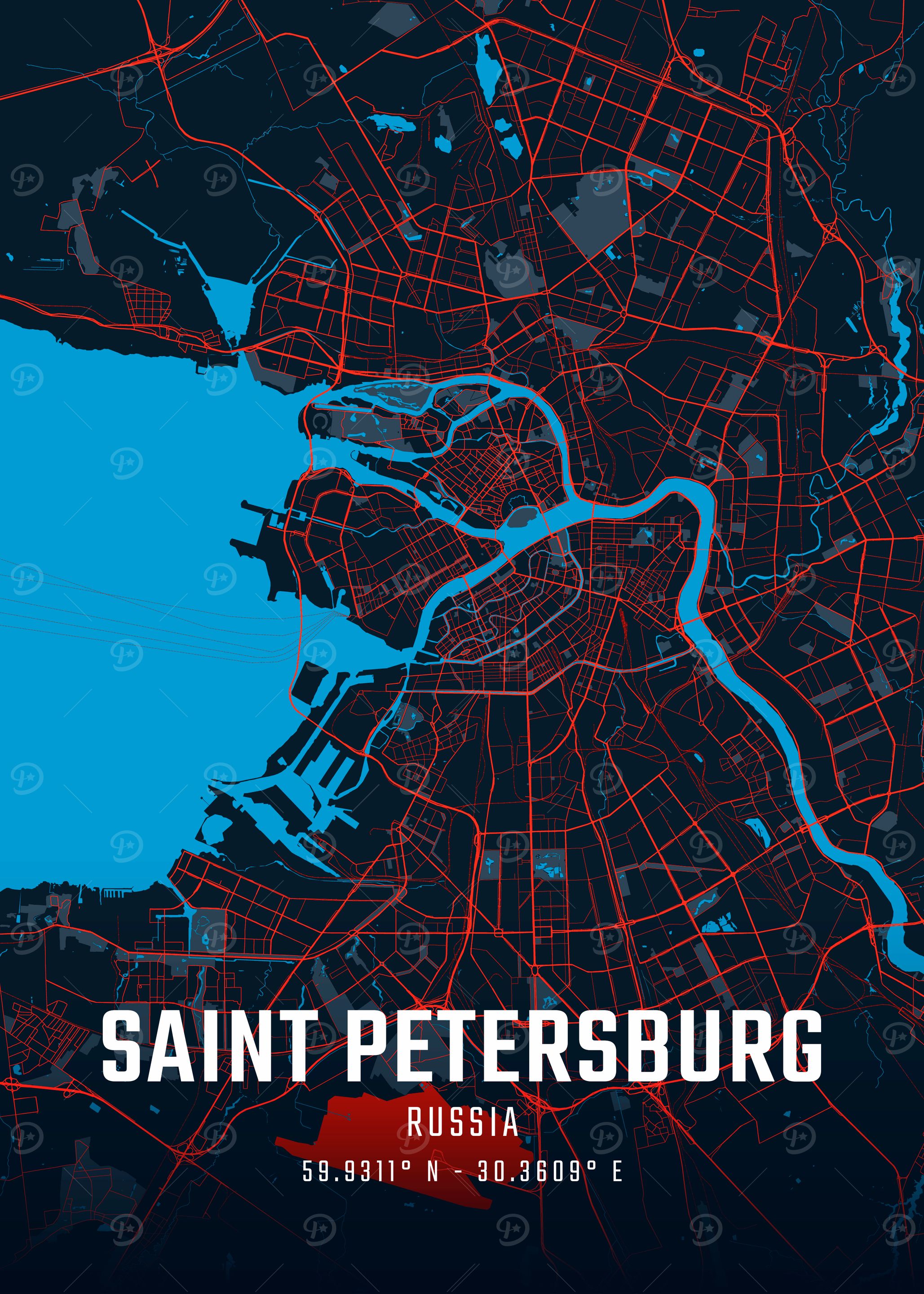 Saint Petersburg City Map