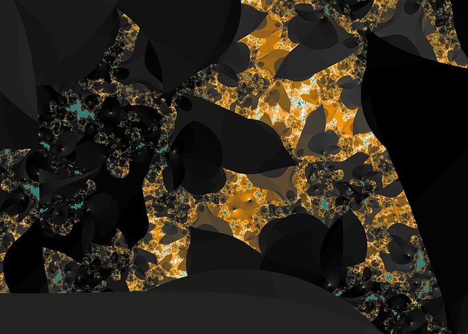 Abstract Fractal Art in Black and Gold