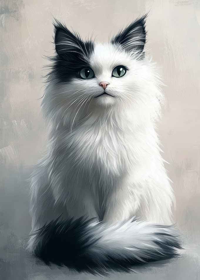 Black and White Cat Portrait