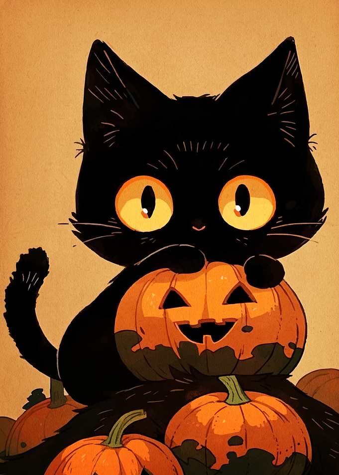 Cat Halloween Pumpkin