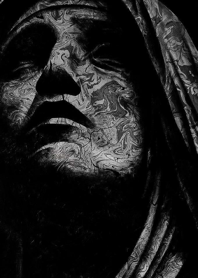Abstract Face in Black and White