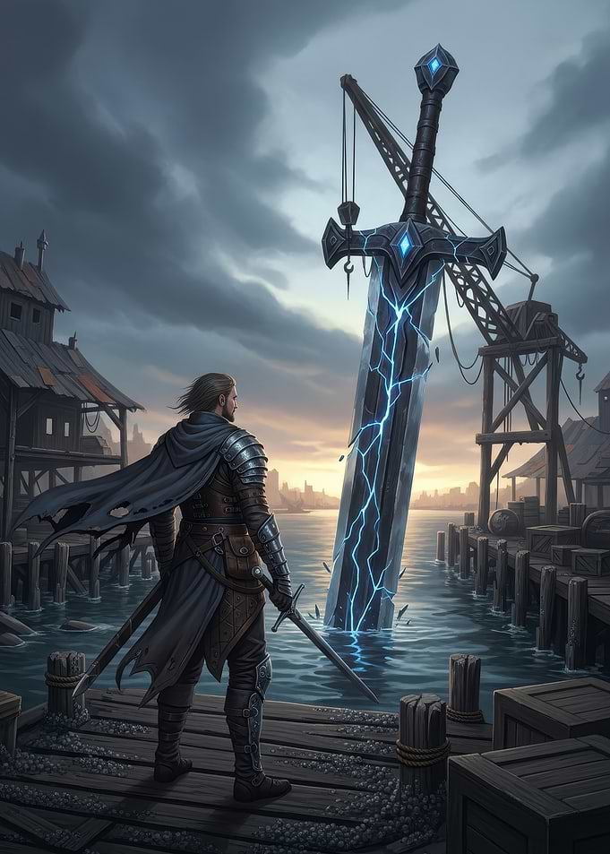 Enigmatic Knight and the Giant Sword