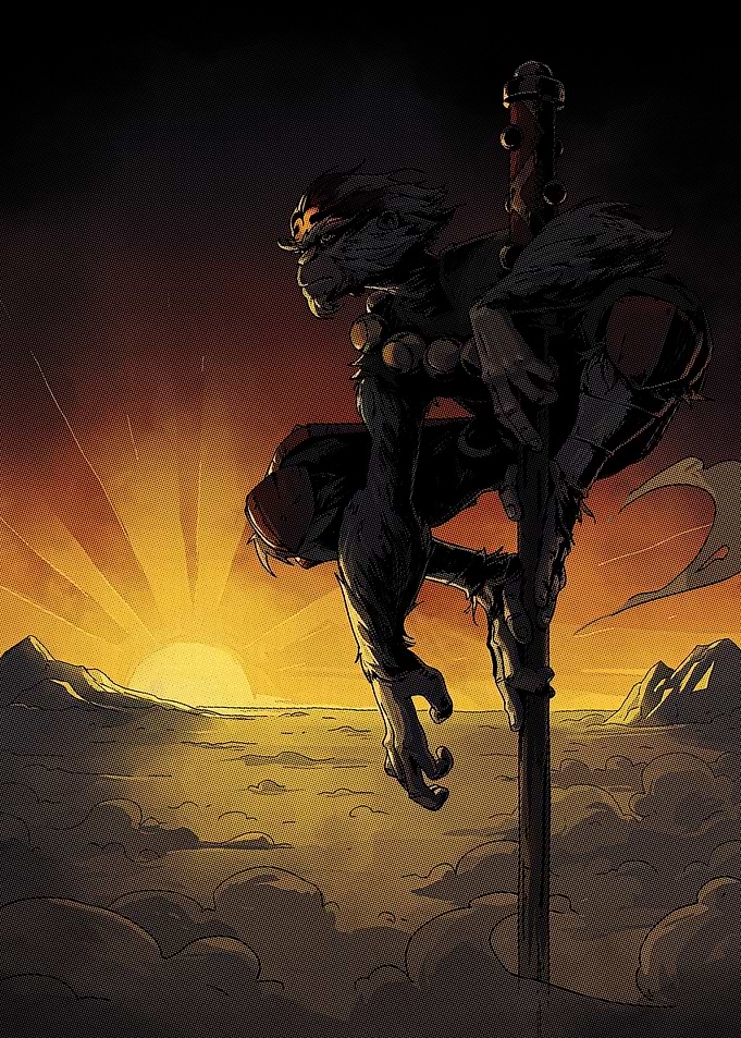 Monkey King at Sunset