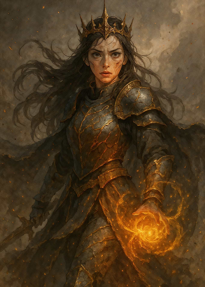 Armored Queen with Magic Orb