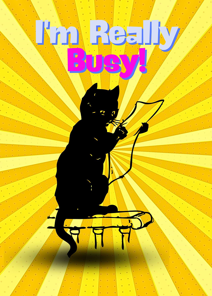 Busy Cat with Paperwork