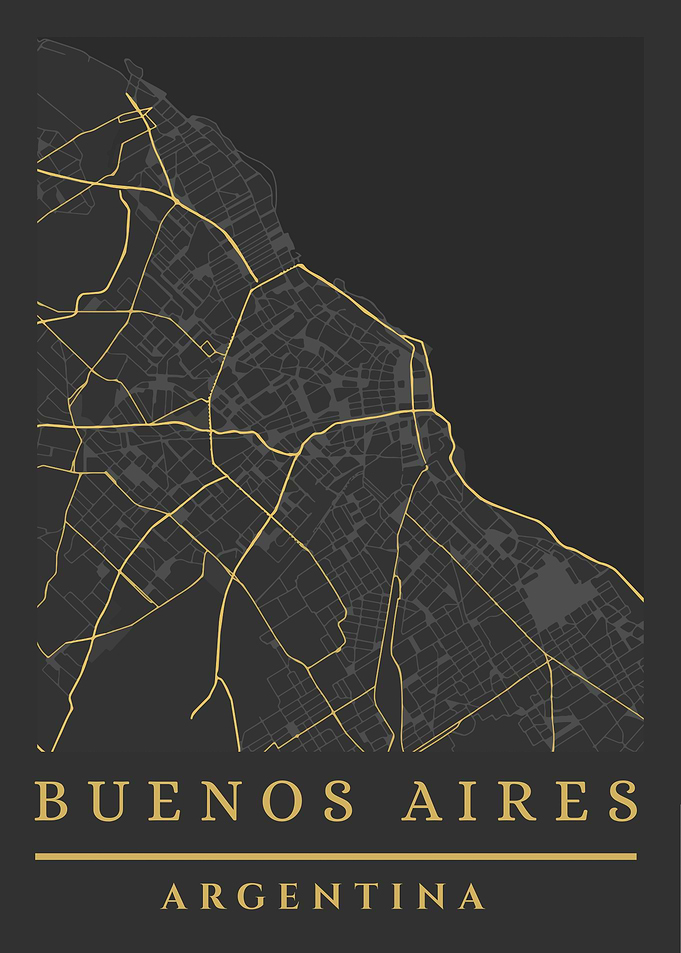 Buenos Aires Map Art Print