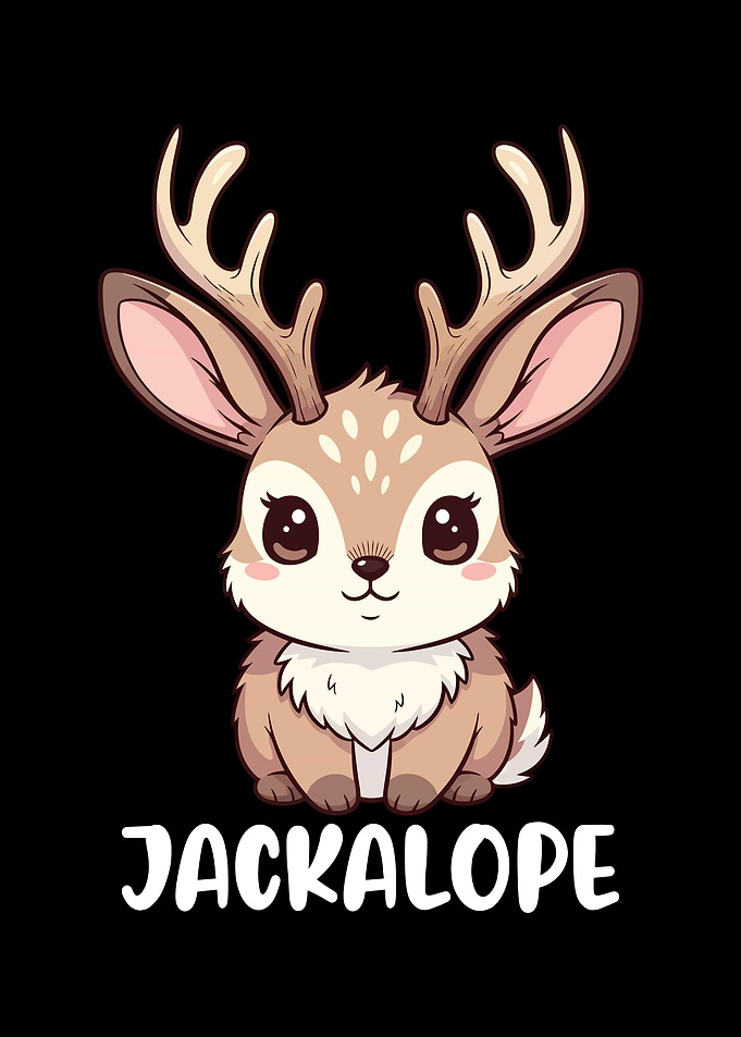 Cute Cartoon Jackalope Illustration