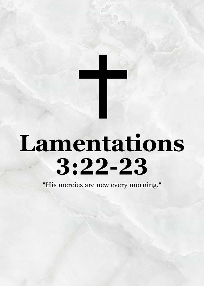 Lamentations 3:22-23 Christian Scripture Art