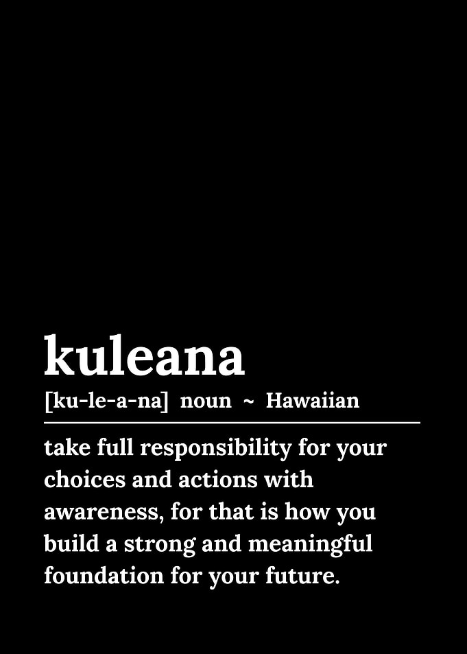 Kuleana Hawaiian Definition Black and White