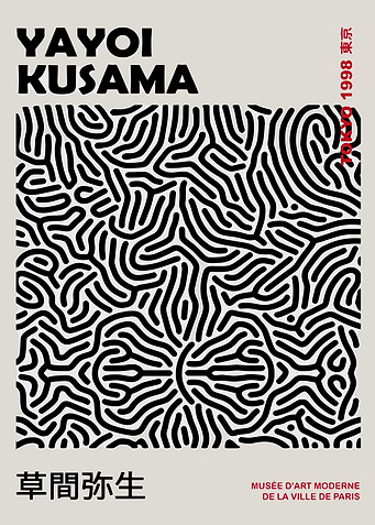 Yayoi Kusama Exhibition Poster, Tokyo 1998