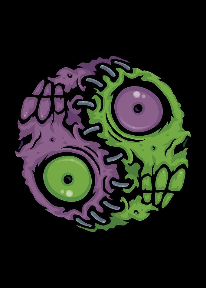 Undead Harmony: Zombie Yin Yang Symbol