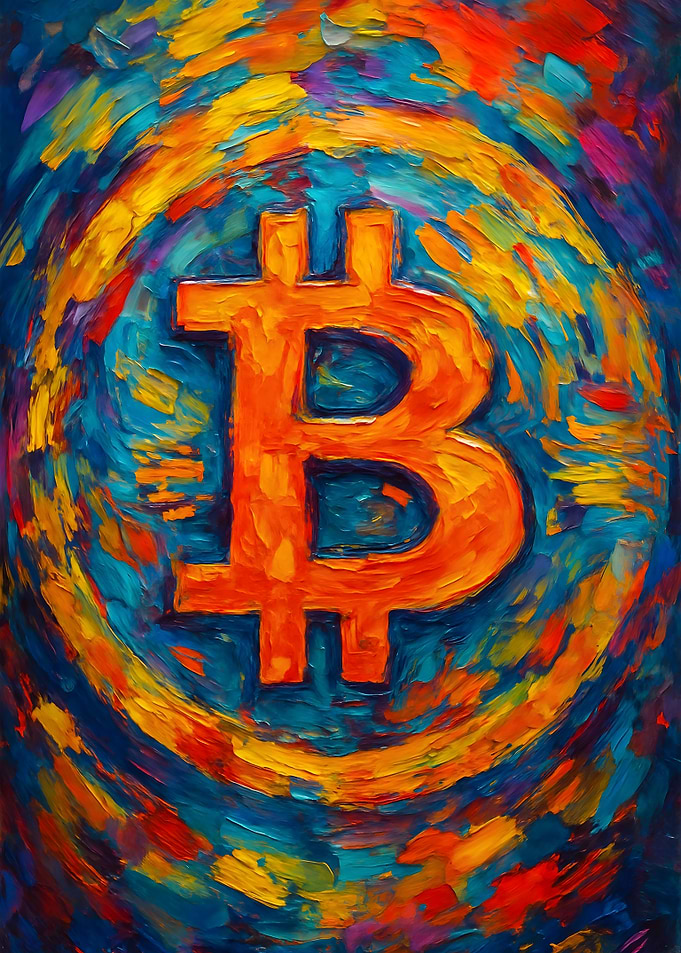 Bitcoin BTC Abstract Painting