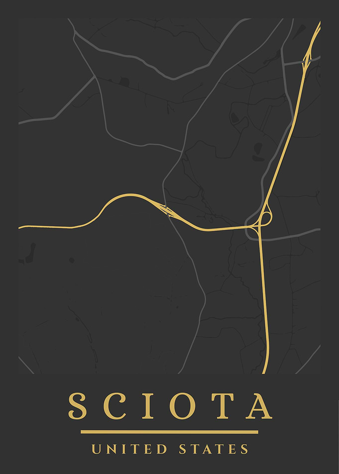 Sciota, United States Minimalist Map