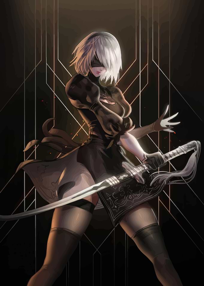 2B Nier Automata Digital Art