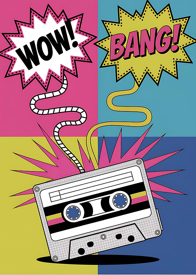 Retro Cassette Tape Pop Art