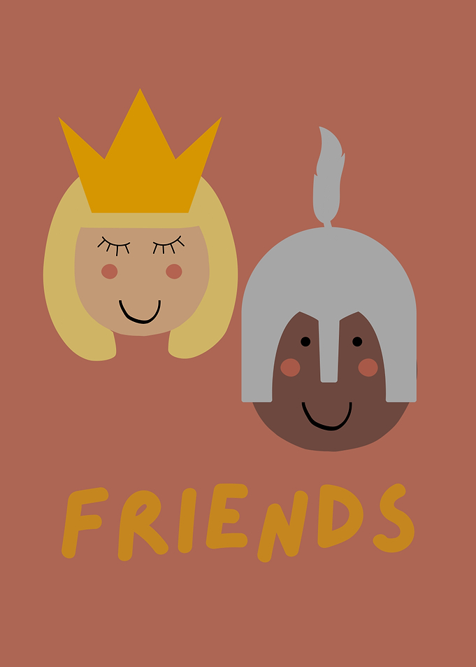 Princess and Knight Friends Illustration