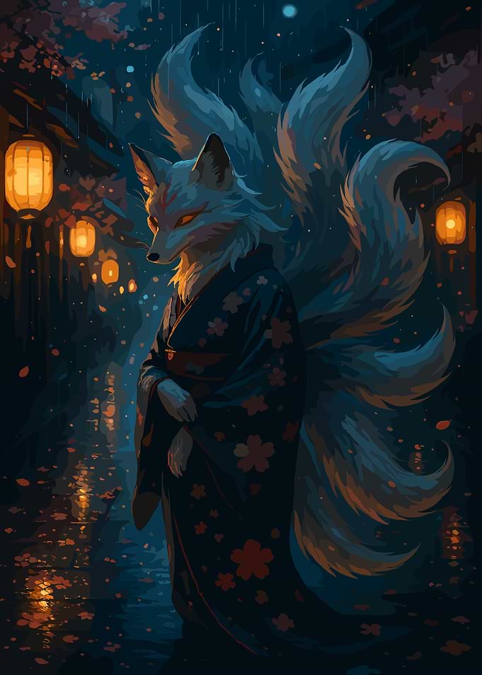 Nine-tailed Fox in Kimono