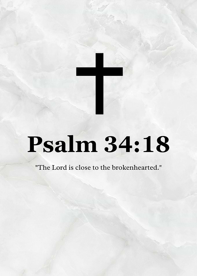 Psalm 34:18 Christian Scripture Art