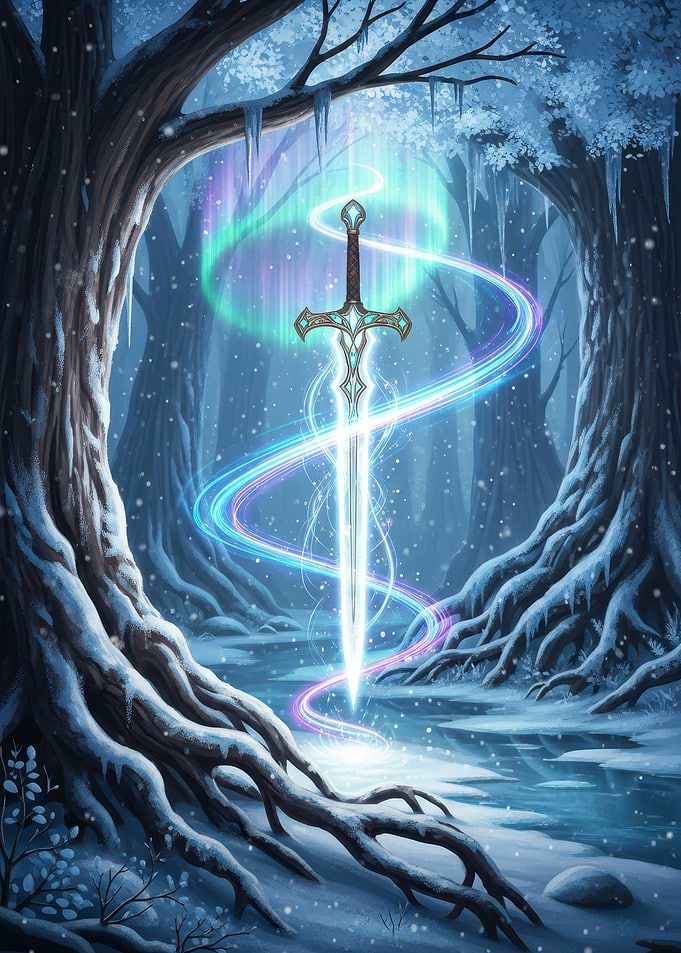 Sword in Winter Forest