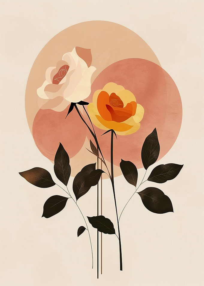 Abstract Floral Art with Roses