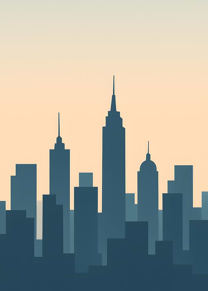 Cityscape Silhouette at Sunset