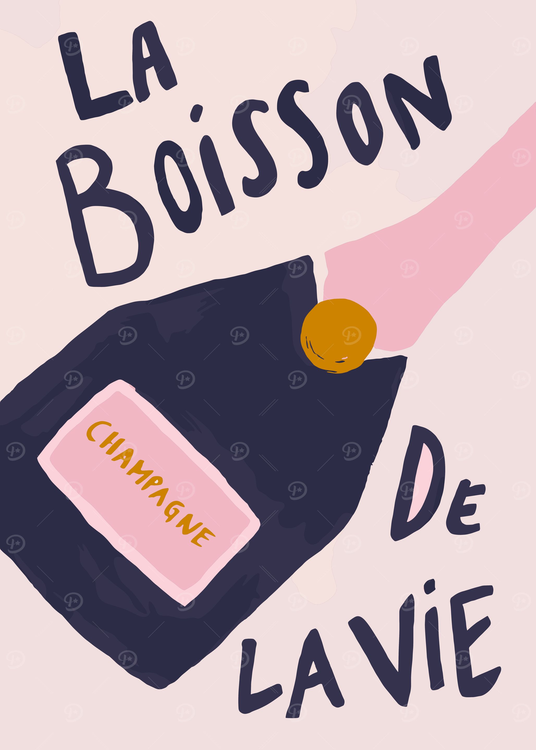 Champagne Bottle Illustration