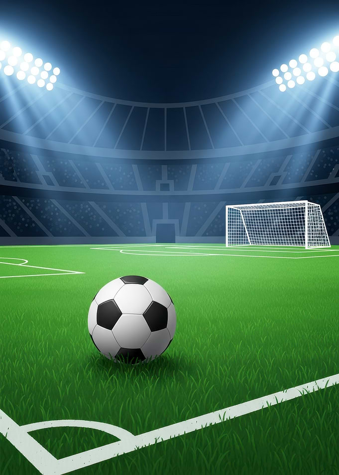Soccer ball on a green field