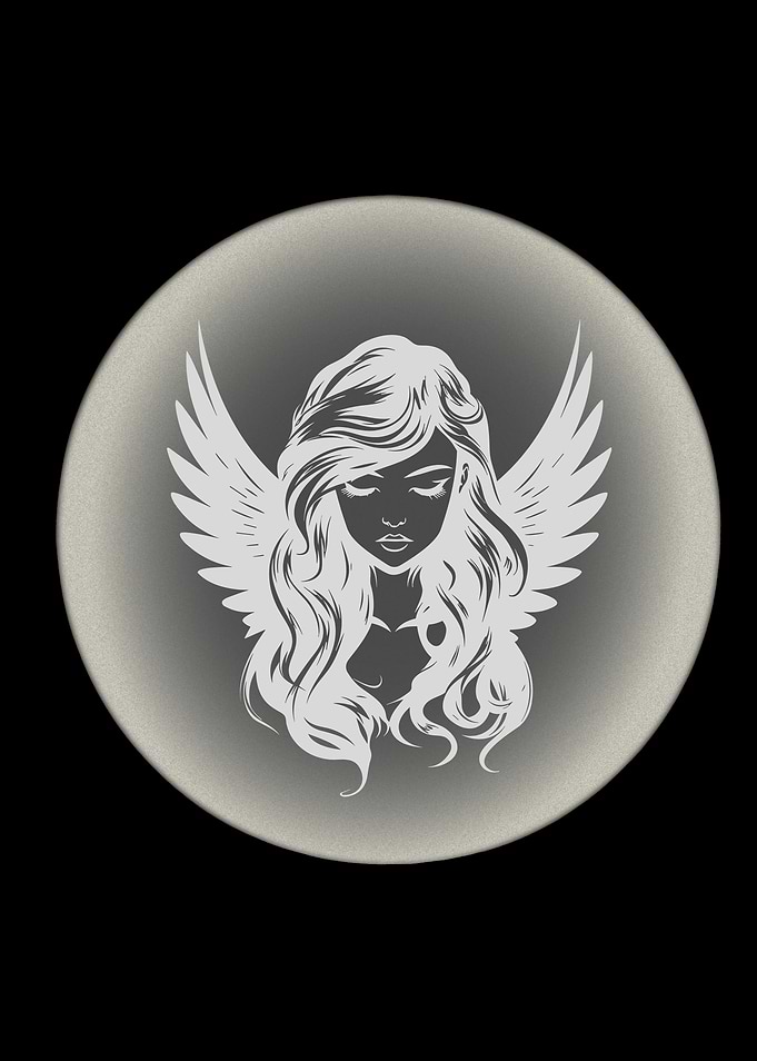 Angel with Wings in Circle