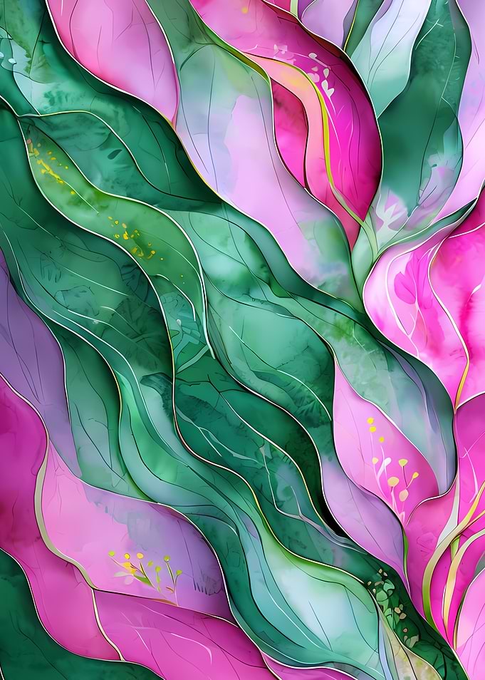 Abstract Floral Watercolor Painting