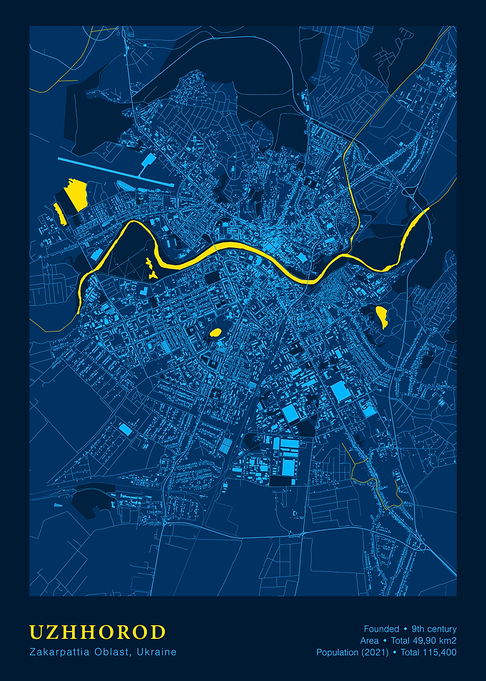 Uzhhorod, Ukraine City Map