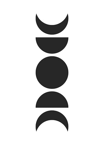 Moon Phases Minimalist Black and White