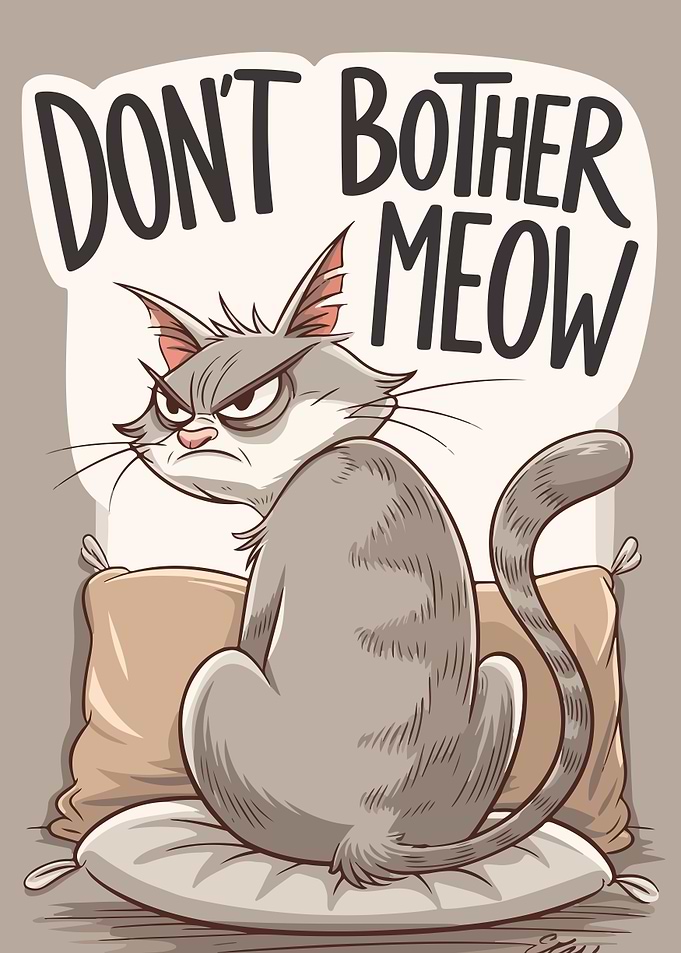 Grumpy Cat Cartoon Illustration