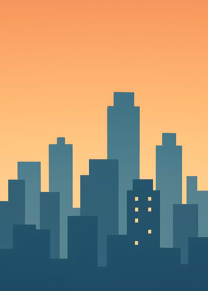 Cityscape Silhouette at Sunset