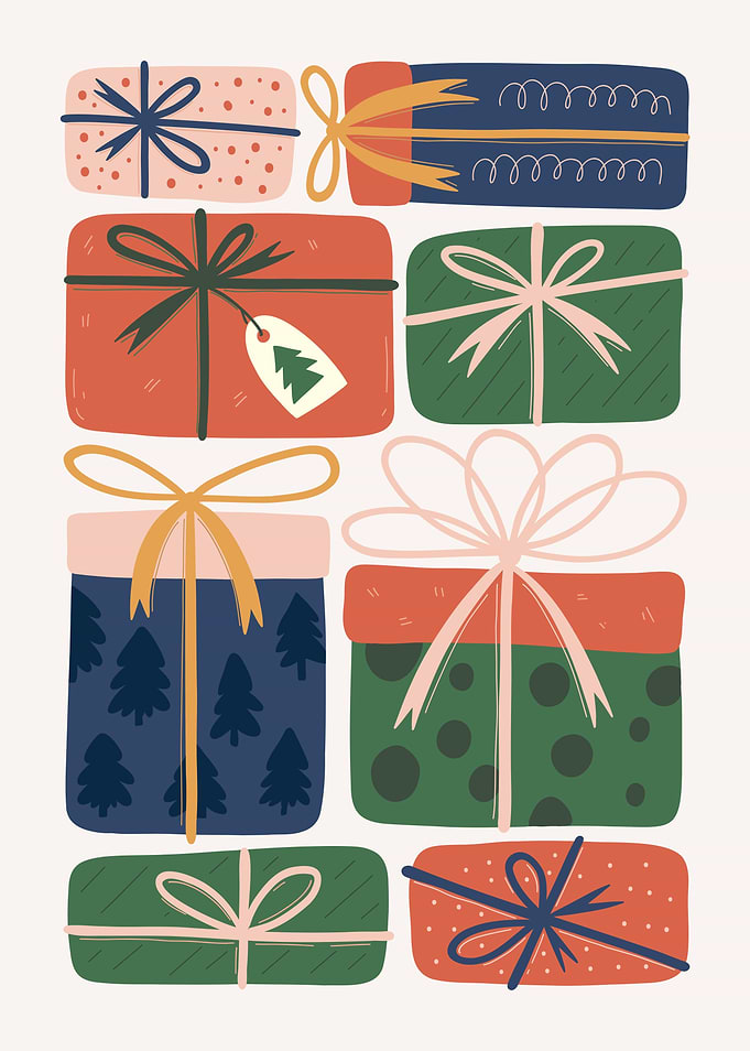 Colorful Stack of Christmas Presents